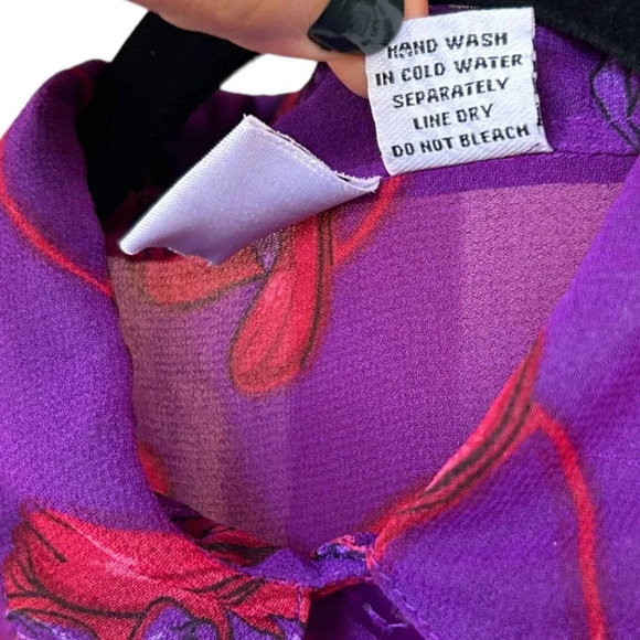 Vintage Red Hat Ladies' Sheer Blouse Size Large - Excellent Condition - Picture 4 of 6